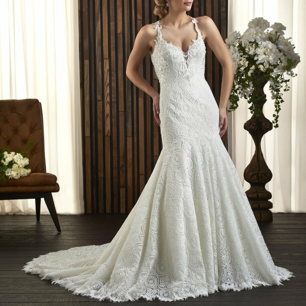 Stunning unique lace wedding gown